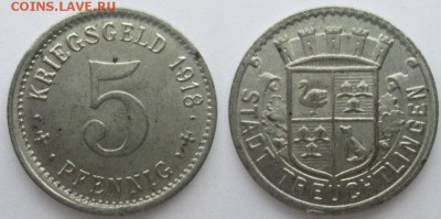 Нотгельды Германии. Обзорная тема. - 5 пф. 1918г. Тройхтлинген.JPG