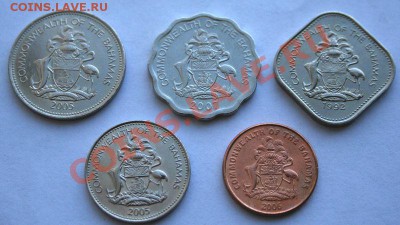 Наборы иностранных монет. Состояние UNC. - багамы 2