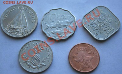Наборы иностранных монет. Состояние UNC. - багамы 1