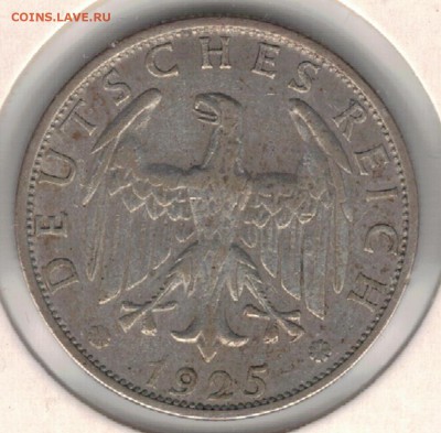 Ag ГЕРМАНИЯ (ВЕЙМАР) 2 МАРКИ 1925А ДО 23.02 В 22Ч (Д476) - 5-г1925