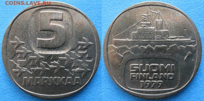 Финляндия 5 марок 1979: до 25-02-17 в 22:00 - Финляндия 5 марок 1979 K    160-к15-6384