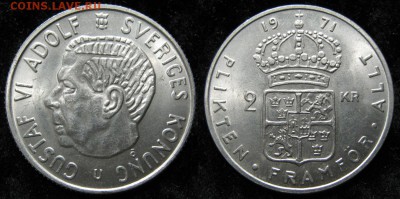 Швеция 2 кроны 1971: до 27-02-17 в 22:00 - Швеция 2 кроны 1971    1387