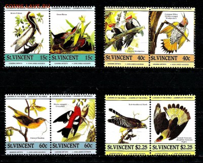 СЕНТ-ВИНСЕНТ  Фауна Птицы Аудюбон ** 1989  MNH - 43439114