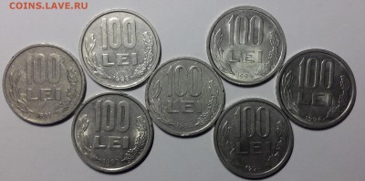 РУМЫНИЯ 100 лей 1991-1994 семь монет 24.02.17 22:00 - 2017219001205-1