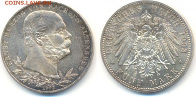 5 марок 1901 SAXE-ALTENBURG - альт 2