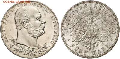 5 марок 1901 SAXE-ALTENBURG - 2149882l