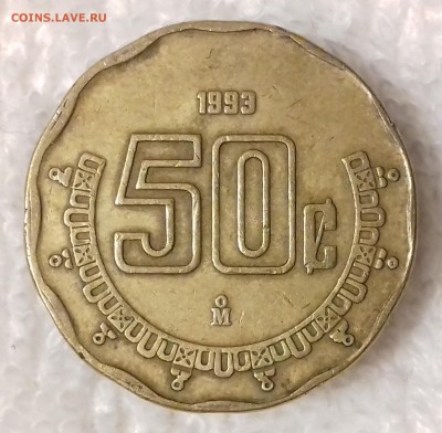 МЕКСИКА 50 сентаво 1993 до 25 фев. 22-00 мск - МЕКСИКА 50 сентаво 1993 -1456-20170221_193244