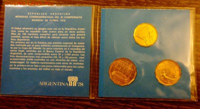 АРГЕНТИНА - ЧМ по футболу БУКЛЕТ до 28.02, 22.00 - Аргентина-78 футбол 3 монеты книжечка-1