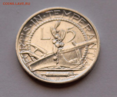 Сан Марино 5 лир 1931. СЕРЕБРО. ТИРАЖ - 50 000. - 4
