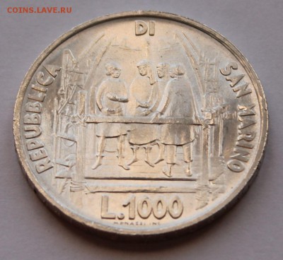 Сан Марино 1000 лир 1977. СЕРЕБРО. ТИРАЖ - 180 000. - 4