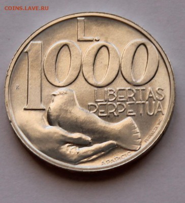 Сан Марино 1000 лир 1991 СЕРЕБРО. ТИРАЖ - 36 000 - 4