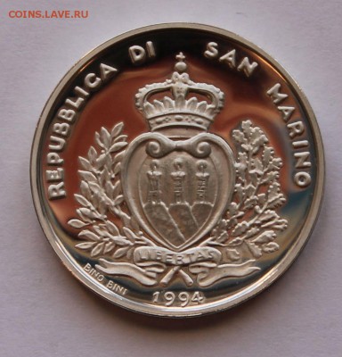 Сан Марино 1000 лир 1994. СЕРЕБРО. ТИРАЖ - 50 000 - 10