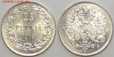 25 пенни 1916  штемпельный блеск до 27.02.17 в 22.00 - 25 пенни 1916 -16- 12.08.16