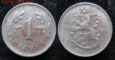 19.Разная инострань по фиксу - 19.14. -Финляндия 1 марка 1951  033