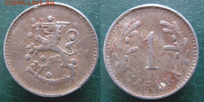 19.Разная инострань по фиксу - 19.15. -Финляндия 1 марка 1951   533