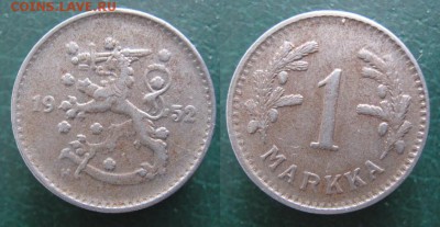 19.Разная инострань по фиксу - 19.18. -Финляндия 1 марка 1952   534