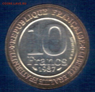 Ag ФРАНЦИЯ 10 ФРАНКОВ 1987 ГУГО КАПЕТ 02.03.17 В 22Ч (Д564) - 5-ф1987а