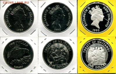 Британское Содружество. Елизавета II. - NZ 1$ dif.1986-1990