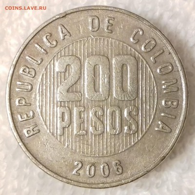 КОЛУМБИЯ 200 песо 2006 Крест Кимбая до 1 мар. 22-00 мск - КОЛУМБИЯ 200 песо 2006 -154-20170114_224707