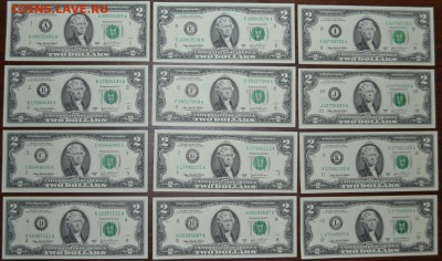 2 доллара США 2003г. Все 12 банков фрс США - К-т 2 долл США 12 шт. 2003 А