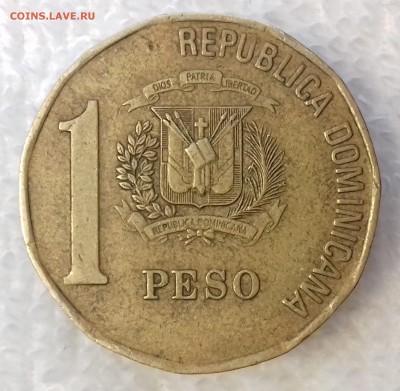 ДОМИНИКАНСКАЯ РЕСП. 1 песо 2002 Дуарте до 2 мар. 22-00 мск - ДОМИНИКАНСКАЯ РЕСПУБЛИКА 1 песо 2002-772-20170215_110703