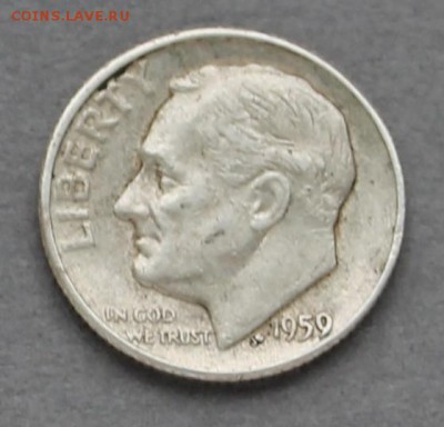 10 центов США 1959 Ag, до 02.03.2017, 22:00 - 10c59a
