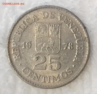 ВЕНЕСУЭЛА 25 сентимо 1978 до 4 мар. 22-00 мск - ВЕНЕСУЭЛА 25 сентимо 1978 -683-20170213_100358