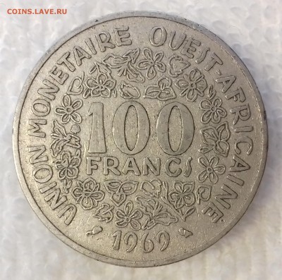 ЗАПАД.-АФРИК. СООЩ. 100 франков 1969 Таку 4 мар. 22-00 мск - ЗАПАДНОАФРИКАНСКОЕ СООБЩЕСТВО 100 франков 1969 -838-20170214_122239