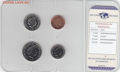 Набор Каймановы острова 4 монеты UNC. Блистер до 6.03 22-30 - КАЙМАНОВЫ ОСТРОВА - 01Б