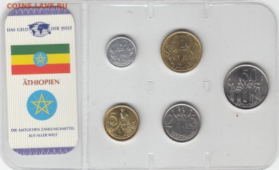 Набор Эфиопия. 5 монет UNC. Блистер до 6.03 22-30 - ЭФИОПИЯ - 02А (300)