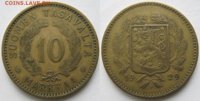 19.Разная инострань по фиксу - 19.32. -Финляндия 10 марок 1929    929