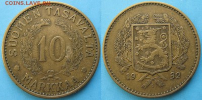 19.Разная инострань по фиксу - 19.37. -Финляндия 10 марок 1932    3109