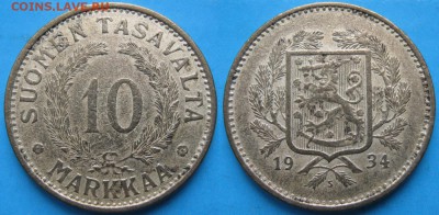 19.Разная инострань по фиксу - 19.38. -Финляндия 10 марок 1934    137-ак17-5217