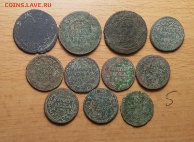 денга,полушка 11 шт 1730 - 1753  до 7марта блиц - 11 полушек 6 1