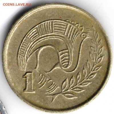 Кипр 1 цент 1996 г. до 24.00 08.03.17 г. - ИН179