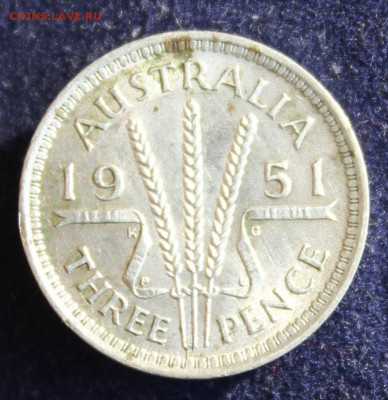 С 1 руб. АВСТРАЛИЯ 3 пенса 1951г. ГЕОРГ-VI   до 9.03. в 22 - IMG_4734.JPG