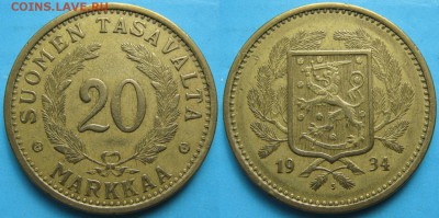 19.Разная инострань по фиксу - 19.41. -Финляндия 20 марок 1934    138-ак16-3342