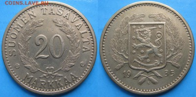 19.Разная инострань по фиксу - 19.43. -Финляндия 20 марок 1935    130-ак16-3130