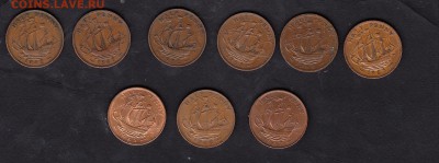 Великобритания по пенни 9 монет года разные - 153