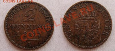Пруссия 2 пфеннинга  1867 А - 2 1867