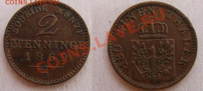 Пруссия 2 пфеннинга  1869 В - 2 1869