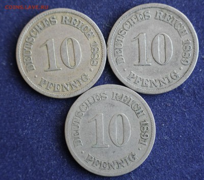 С 1 руб. КАЙЗЕРРЕЙХ 10 пфеннигов 1888г.1889г.1901г. до 10.3 - IMG_4425.JPG