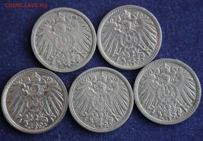 С 1руб. КАЙЗЕРРЕЙХ 5 пфеннигов 1906г.08г.11г.12г.13г до 10.3 - IMG_4418.JPG