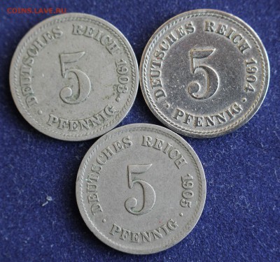С 1 руб. КАЙЗЕРРЕЙХ 5 пфеннигов 1903г.1904г.1905г. до 10.3 - IMG_4411.JPG