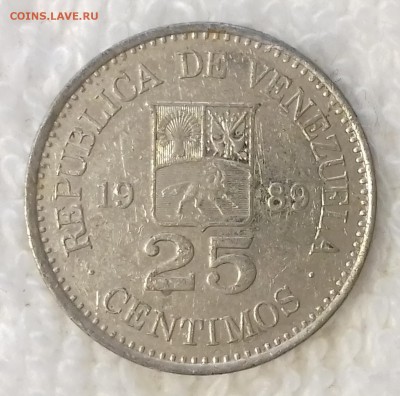 ВЕНЕСУЭЛА 25 сентимо 1989 до 8 мар. 22-00 мск - ВЕНЕСУЭЛА 25 сентимо 1989 -678-20170303_161305