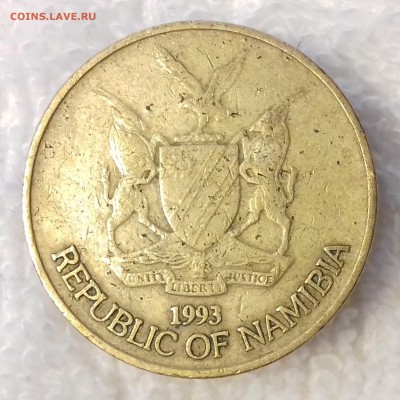 НАМИБИЯ 1 доллар 1993 Орёл-скоморох до 8 мар. 22-00 мск - НАМИБИЯ 1 доллар 1993 -1465-20170223_143753