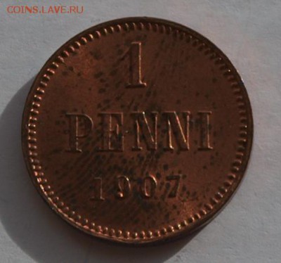 1 пенни 1907 г. UNC До 10.03.2017 22.00 по МСК - 1907-1