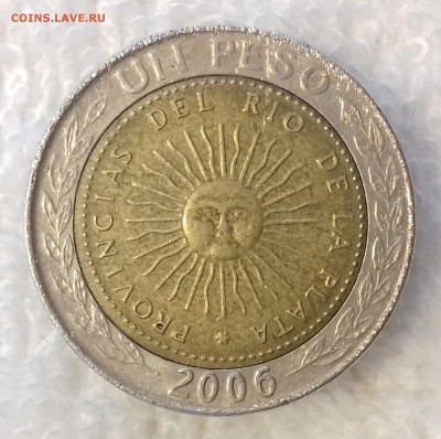 АРГЕНТИНА 1 песо 2006 Майское солнце (БИМ) 9 мар. 22-00 мск - АРГЕНТИНА 1 песо 2006 -460-20170305_161147