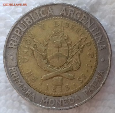 АРГЕНТИНА 1 песо 1994 Майское солнце (БИМ) 9 мар. 22-00 мск - АРГЕНТИНА 1 песо 1994 -20-20170111_141139