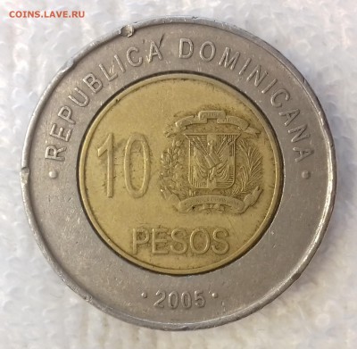 ДОМИНИК. РЕСП. 10 песо 2005 (БИМ) до 9 мар. 22-00 мск - ДОМИНИКАНСКАЯ РЕСПУБЛИКА 10 песо 2005 -764-20170305_161446